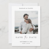 Elegante moderne foto bruiloft Save the Date Kaart (Voorkant)