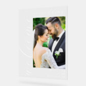 Elegante moderne foto bruiloft welkom acryl bord (Hoek)