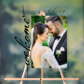 Elegante moderne foto bruiloft welkom acryl bord (Neutraal)