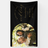 Elegante moderne foto bruiloft welkom spandoek (Verticaal)