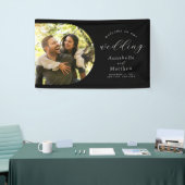 Elegante moderne foto bruiloft welkom spandoek (Beurs)