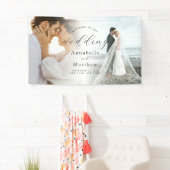 Elegante moderne foto bruiloft welkom spandoek (Insitu)