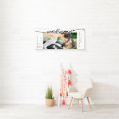 Elegante moderne foto bruiloft welkom spandoek (Insitu)