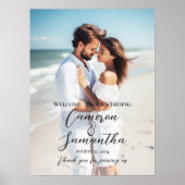 Elegante moderne foto bruiloft welkomstbord poster (Voorkant)