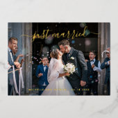Elegante moderne foto bruiloftsreceptie folie uitnodiging (Voorkant)