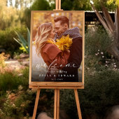 Elegante moderne foto Eenvoudige bruiloft Welkom Poster