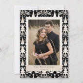 Elegante moderne foto Evergreen kerstboom Feestdagenkaart (Voorkant)