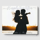 Elegante Moderne Foto Goud Zilver Roos bruiloft Gastenboek (Achterkant)