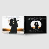 Elegante Moderne Foto Goud Zilver Roos bruiloft Gastenboek (Volledig)