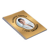 Elegante moderne foto goud zwart slim gezegde notitieboek (Rechterzijde)