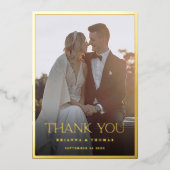 Elegante moderne foto gouden bruiloft dank u kaart (Voorkant)