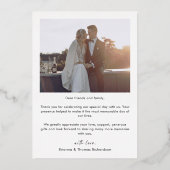 Elegante moderne foto gouden bruiloft dank u kaart (Achterkant)