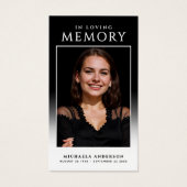 Elegante moderne foto herdenkingskaart gebedskaart visitekaartje (Voorkant)