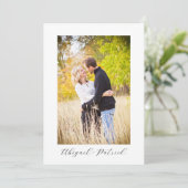 Elegante moderne foto klassieke bruiloft kaart (Staand voorkant)