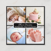 Elegante Moderne foto Pasgeboren Fotograaf QR-code Vierkante Visitekaartje (Voorkant)