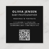 Elegante Moderne foto Pasgeboren Fotograaf QR-code Vierkante Visitekaartje (Achterkant)