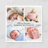 Elegante Moderne foto Pasgeboren Fotograaf QR-code Vierkante Visitekaartje (Voorkant)