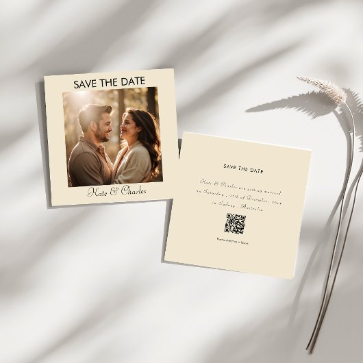 Elegante Moderne Foto QR-code Sla de datum op Save The Date