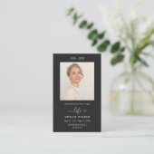 Elegante & Moderne Foto Rouwkaart Aangepaste Huldi Visitekaartje (Staand voorkant)