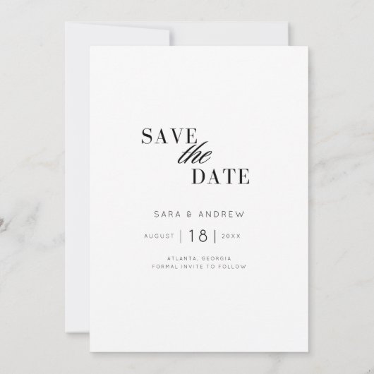 Elegante Moderne foto Save the Date (Achterkant)