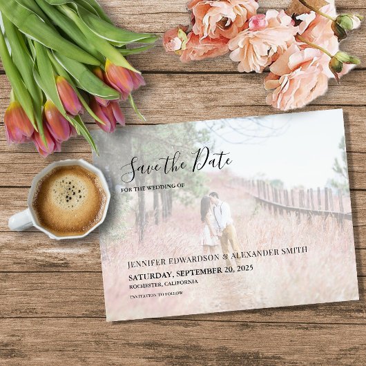 Elegante moderne foto Save the Date magnetische ka Magneet