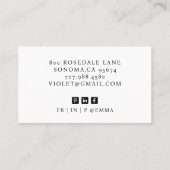 Elegante moderne foto sieraden ontwerper visitekaartje (Achterkant)