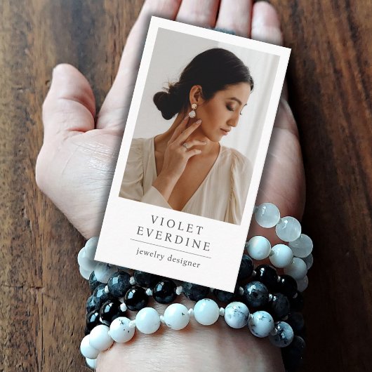 Elegante moderne foto sieraden ontwerper visitekaartje