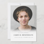 Elegante moderne foto sympathie gedenkteken begraf bedankkaart (Voorkant)