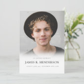 Elegante moderne foto sympathie gedenkteken begraf bedankkaart (Staand voorkant)