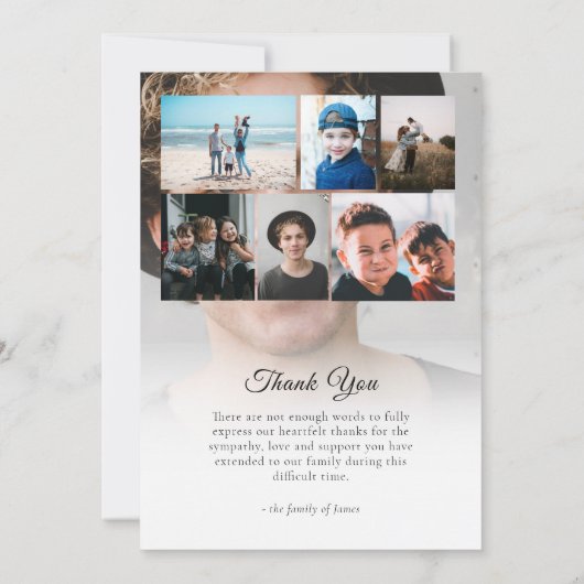 Elegante moderne foto sympathie gedenkteken begraf bedankkaart (Achterkant)