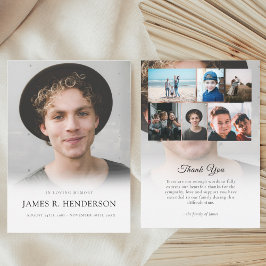 Elegante moderne foto sympathie gedenkteken begraf bedankkaart