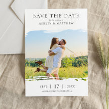 Elegante moderne foto trouwkaart 'Save the Date'