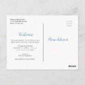 elegante moderne foto van geboorteaankondiging van briefkaart (Achterkant)