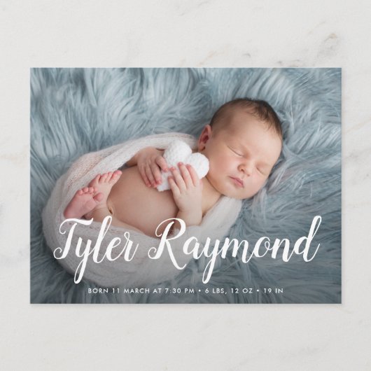 elegante moderne foto van geboorteaankondiging van briefkaart (Voorkant)