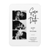 Elegante Moderne Fotocabine Bruiloft Sla de datum  Magneet (Verticaal)