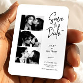 Elegante Moderne Fotocabine Bruiloft Sla de datum  Magneet