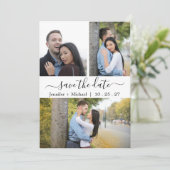 Elegante moderne fotocollage -2- Sla de datum op Save The Date (Staand voorkant)
