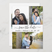 Elegante moderne fotocollage -2- Sla de datum op Save The Date (Voorkant / Achterkant)
