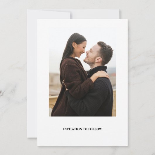 Elegante moderne fotocollage bewaar de datum save the date (Achterkant)