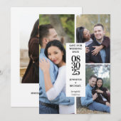 Elegante moderne fotocollage bewaar de datum save the date (Voorkant / Achterkant)