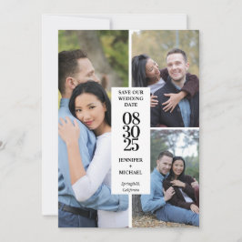 Elegante moderne fotocollage bewaar de datum save the date