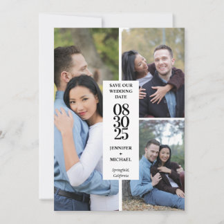 Elegante moderne fotocollage bewaar de datum save the date