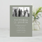 Elegante moderne fotocollage bruiloft kaart (Staand voorkant)