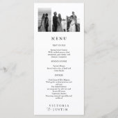 Elegante moderne fotocollage bruiloft menu (Voorkant)