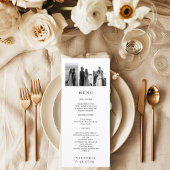 Elegante moderne fotocollage bruiloft menu
