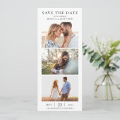 Elegante moderne fotocollage bruiloft save the date (Staand voorkant)