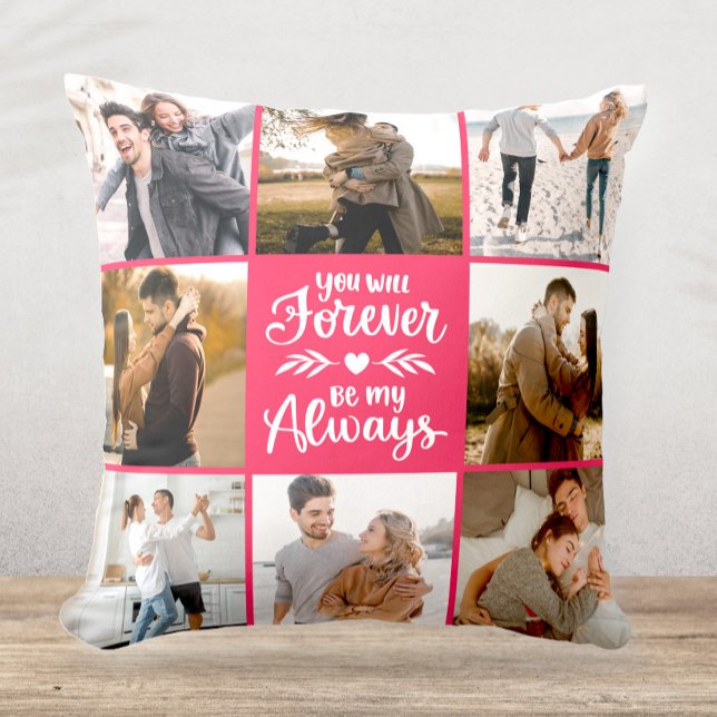 Elegante moderne fotocollage rood cadeau kussen (Creator heeft geüpload)