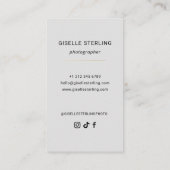 Elegante moderne fotograaf visitekaartje (Achterkant)