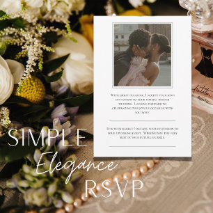 Elegante moderne fotoreactiekaart RSVP kaartje