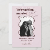 Elegante moderne foto's in één bruiloft kaart (Voorkant)